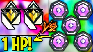 2 Radiant VS 5 Diamond with 1 HP - Who Wins?