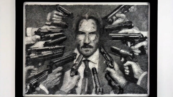 Drawing John Wick with Nails