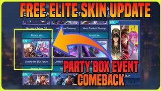 Party Box Comeback Event | Free Elite Skin Release Date | Mobile Legends Update