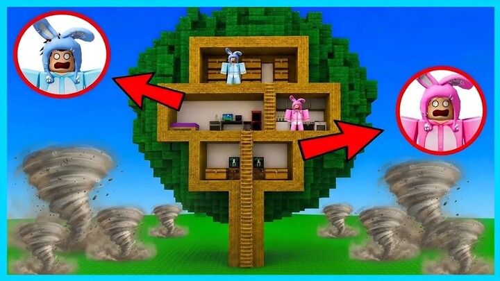 MIPAN & ZUZUZU Tantangan Buat Rumah Pohon Dari Bencana Alam! ROBLOX