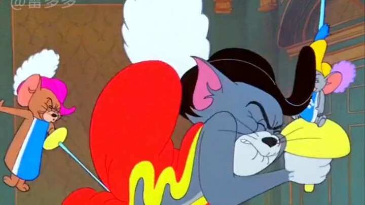 Jerry takes the kids to find Tom for a swordplay duel.