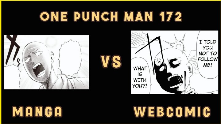 ONE PUNCH MAN MANGA 172 VS WEBCOMIC COMPARISON