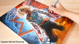 Captain Marvel Drawing | Brie Larson - The Avengers Endgame