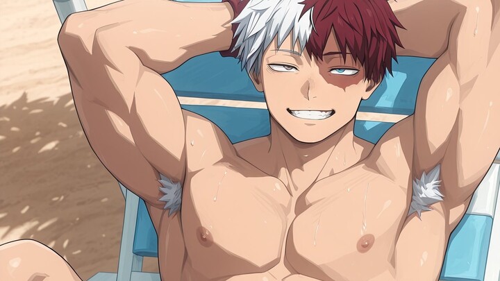 Todoroki pamer ketec merah putih👅
