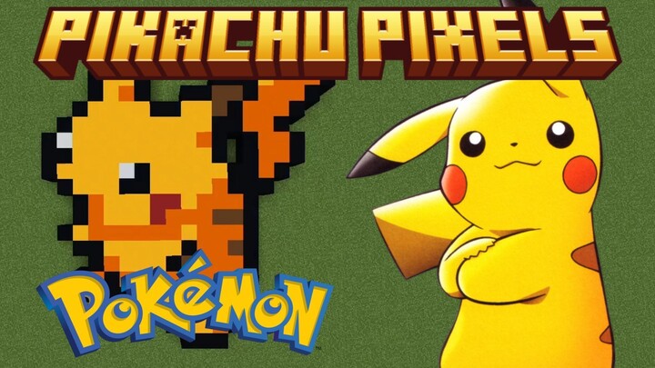 Build Pikachu Pixels Art in Minecraft