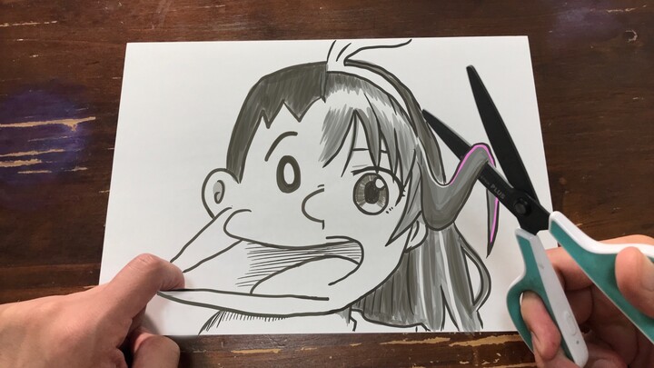 纸上画的胖虎被整形成绊爱了！