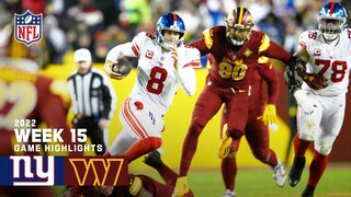 New York Giants vs. Washington Commanders | 2022 Week 15 Game Highlights