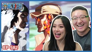 AOKIJI & AKAINU'S DUEL DESTINATION?! | One Piece Episode 582 Couples Reaction & Discussion