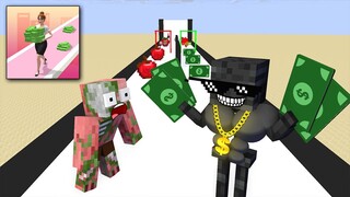 Monster School : BABY MONSTERS MONEY RUN 3D CHALLENGE ALL EPISODE - Minecraft Animation