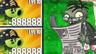 PvZ 2挑战 - 40个超级植物对战5只超级报纸僵尸等级40