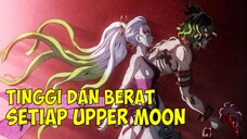 semua tinggi dan berat badan setiap upper moon