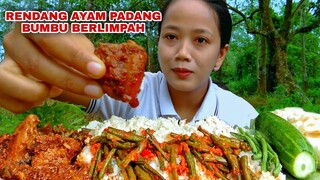 MUKBANG AYAM RENDANG PADANG PORSI JUMBO LALAPAN MENTAH#Mukbang#lalapanmentah#nasipadang#asmr