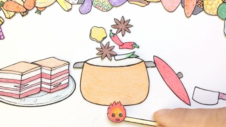 [แอนิเมชันสต็อปโมชันที่วาดด้วยมือ] ทำเมนูหมูตุ๋นที่ทั้งอร่อยและอร่อย ดูสิมันสวยงามมาก