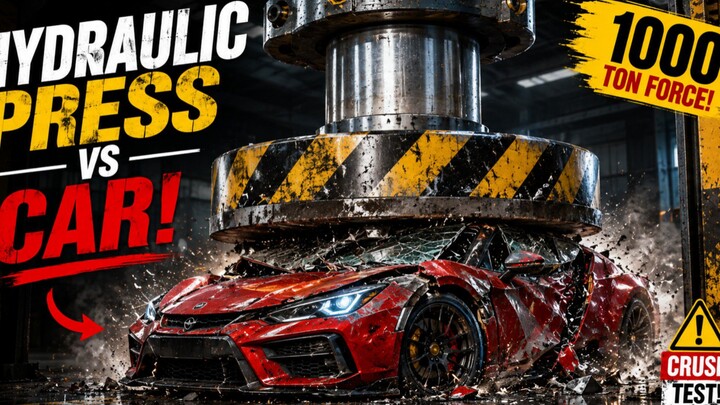 1000 TON HYDRAULIC PRESS vs CAR! 😱 Ultimate Car Crush Test