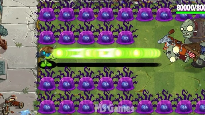 PvZ 2: 100 Plants – All Old and New Plants at Max Level vs. Customized Modern Giant Zombie with 80,0