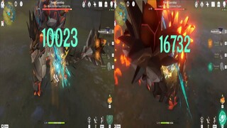 C0 Scaramouche (Wanderer) with Yun Jin Damage Comparison Genshin Impact Patch 3.3