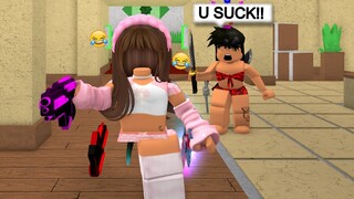 Toxic TEAMER Calls Me TRASH, So I 1v1 HER..(Murder Mystery 2)