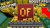 OPTIFINE MCPE 1.18 NO LAG + BOOST FPS !! ( BISA SETTING FPS ) - Minecraft Bedrock Indonesia