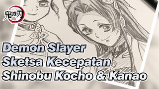 Sketsa Kecepatan Shinobu Kocho & Kanao Dengan Pensil, Sangat Lucu | Demon Slayer