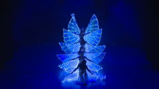 Belly dance with LED Isis Wings