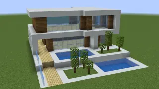 How to Build a MODERN HOUSE with POOL! [Minecraft] EASY - Tutorial