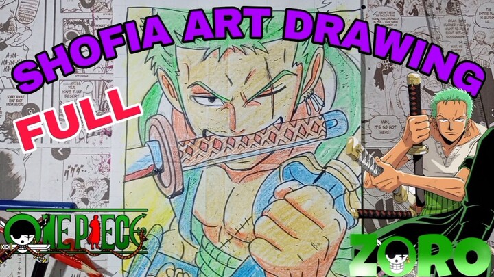 drawing full anime one piece, Roronoa Zorro