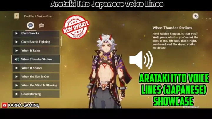 Arataki itto voice actor