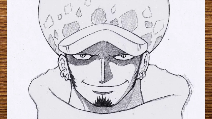 วิธีวาดกฎหมายจาก One Piece ทราฟัลการ์ ลอว์ วาดทีละขั้นตอน กวดวิชา