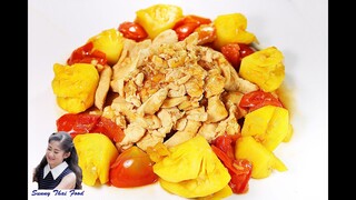 อกไก่ผัดสับปะรด : Pineapple Chicken Stir Fry l Sunny Thai Food