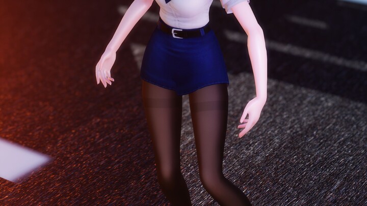 [MMD Ultra HD Light and Shadow] A Wei has lost weight again series, police uniform black silk weak s