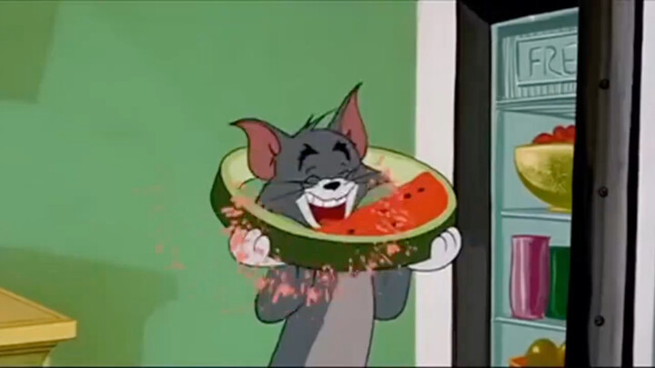 Does Tom really eat watermelon like that?