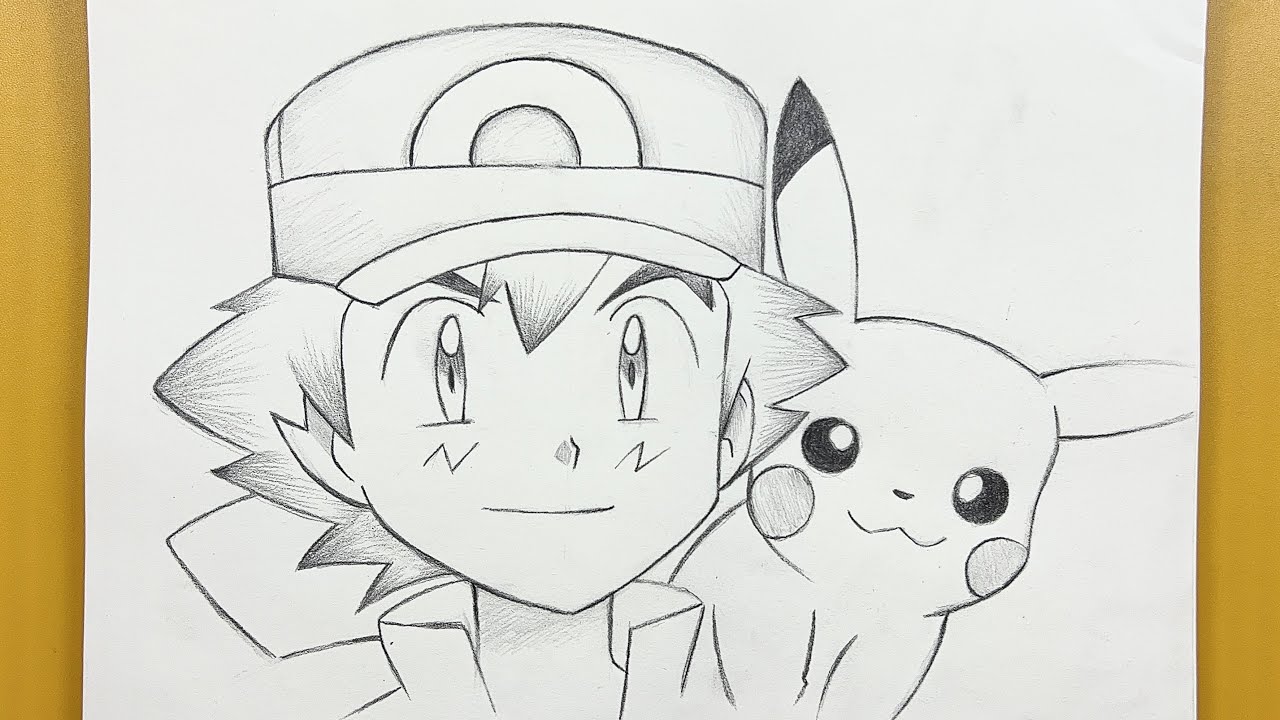 Learn How to Draw Ash Ketchum from Pokemon Pokemon Step by Step  Drawing  Tutorials