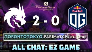 OG vs Team Spirit | All Chat: "ez game" | TI10 LOWERBRACKET