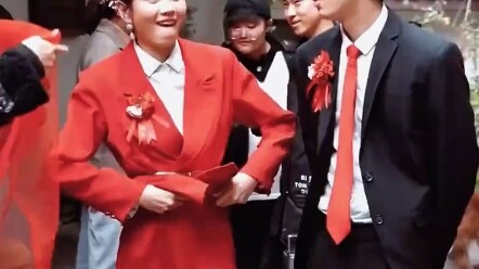 Just look at how thrilled the bride is—she must have married for love!