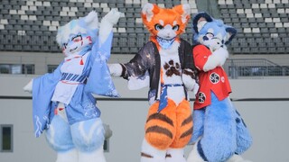 【Tarian Fursuit】Setelah syuting, saya mengajak dua anak kecil berwarna biru untuk menari mengikuti l