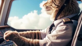 The flying cat soared through the skies with ease."