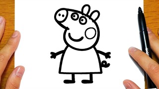 BELAJAR MELUKIS PEPPA PIG | Lukisan yang mudah