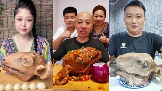 Chinese Food Mukbang Eating Show | Spiced sheep's head #343 (1002-1004)