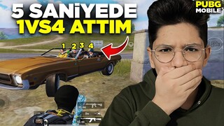 5 SANİYE'DE 1 TAKIMI YOK ETTİM ! 1VS4 - PUBG MOBİLE