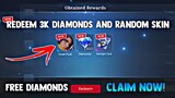REDEEM FREE 3K DIAMONDS AND RANDOM SKIN! "CLAIM NOW" FREE DIAMONDS! LEGIT100% | MOBILE LEGENDS 2023