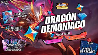 MOSKOV "DRAGON DEMONIACO" - SKINS STUN, M-WORLD Y K-POP - PRECIO TOTAL DEL EVENTO - MLBB ESPAÑOL