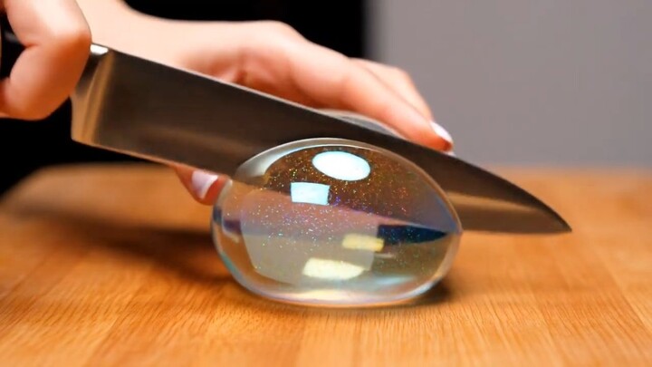 A kitchen knife cutting