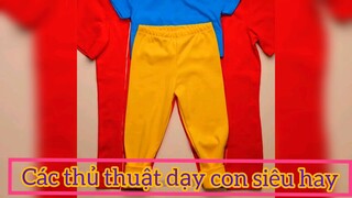 Mẹo gập quần áo cho phụ huynh