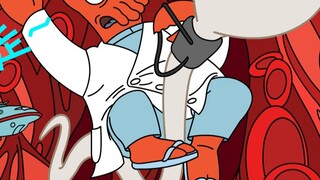 [Flying Squirrel] Thousands of years later, Doctor Lobster is practicing "time management"! "Futuram