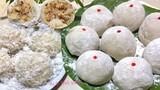 Cách làm BÁNH BAO CHỈ nhân dừa đậu phộng- Mochi dừa thơm ngon đúng vị người Hoa
