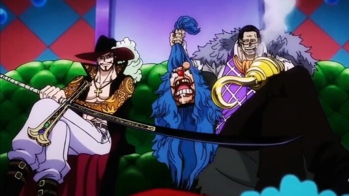 Crocodile and Hawkeye join Buggy Pirates