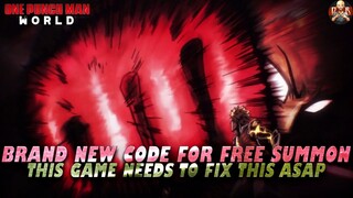 [One Punch Man World] - Brand NEW CODE & What this game needs to do to stop losing players so fast