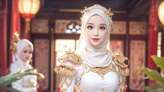 AI Hijab Lookbook, Majestic Gown Ch 1