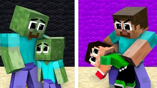 Monster School : Minecraft but Dad love Baby Zombie - Minecraft Animation