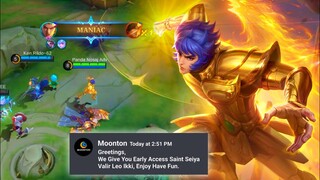 Thanks Moonton For Early Access Of Saint Seiya | Valir Leo Ikki | Mobile Legends: Bang Bang